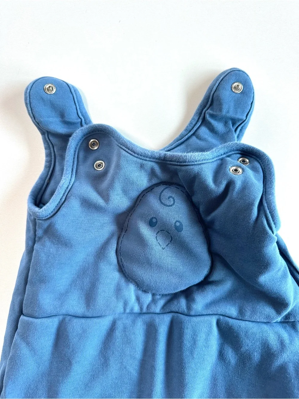 Nested Bean Blue Sleeveless Baby Sleep Sack with Embroidered Weighted Chick
